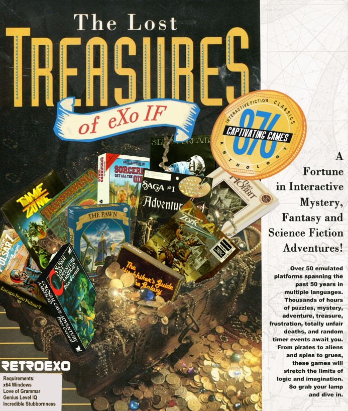 eXo Interactive Fiction collection cover representing preserved text adventure and narrative titles